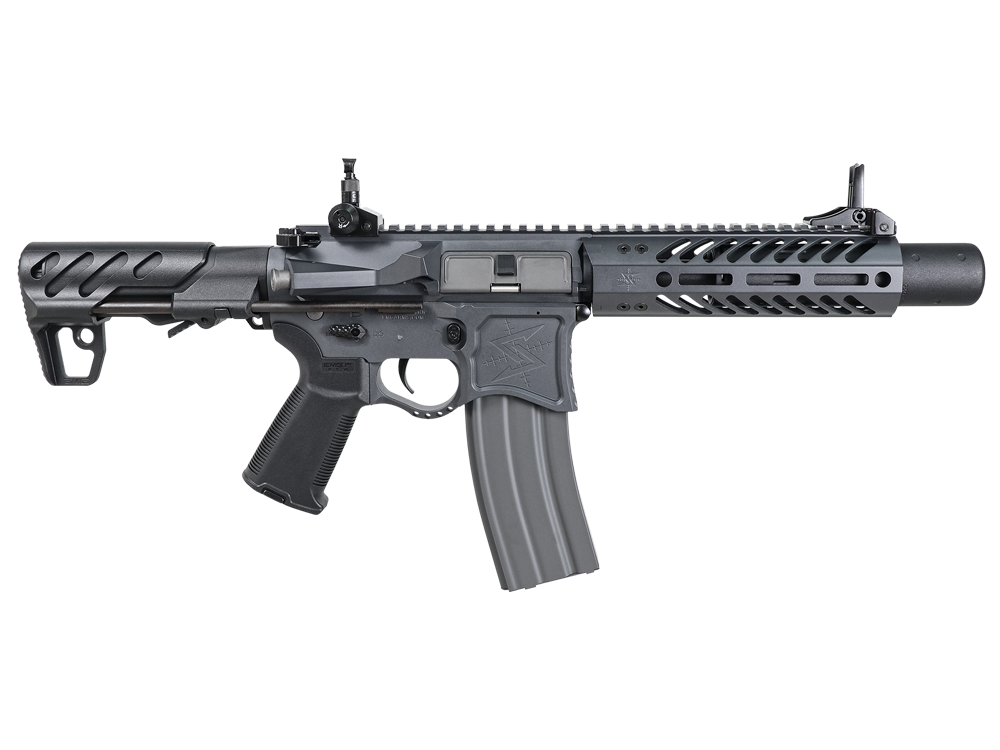 G&G ARMAMENTの高品質エアソフトガン、SBR8 Grey 7 Rail with Mock